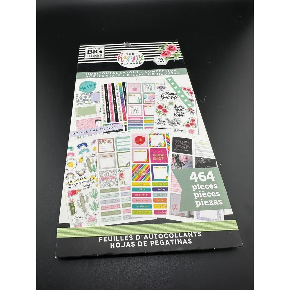 Erin Condren The Happy Planner Sticker Book horizontal layout 464 pieces 97% com